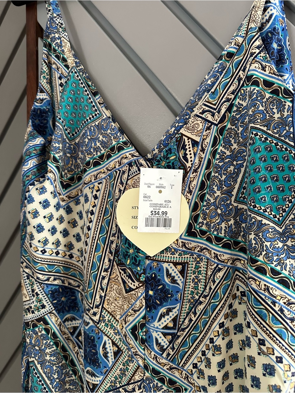 Cotton On Teal and Blue Geometric Print Wide-Leg Jumpsuit - Picture 2 of 2